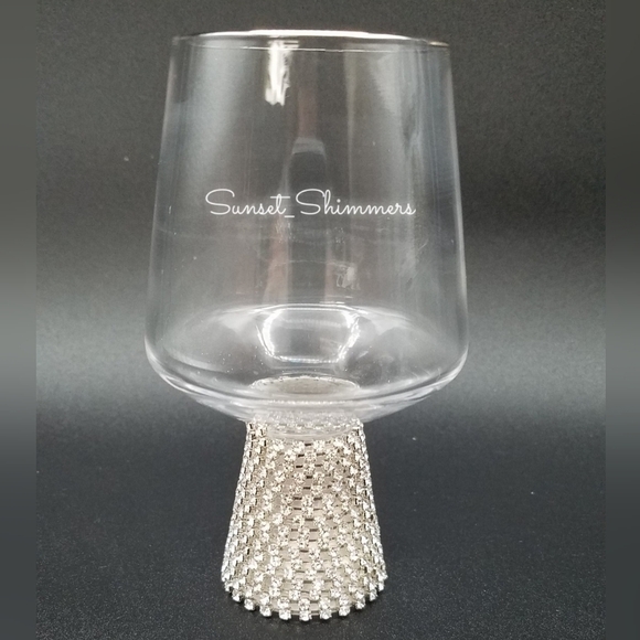 Christian Siriano Gorgeous Rhinestone SILVER Rim Decorative SHOT Glasses 4pc Set - Picture 3 of 5